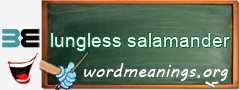 WordMeaning blackboard for lungless salamander